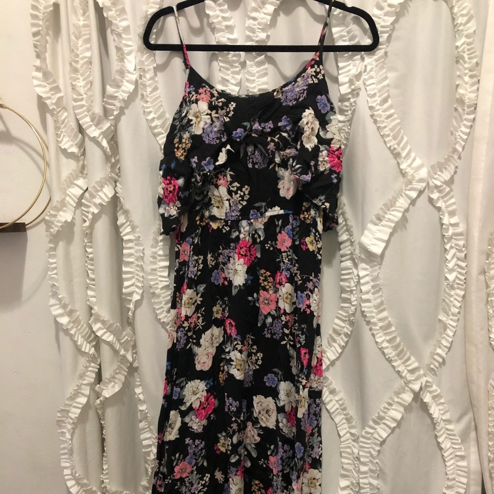 Black floral maxi dress